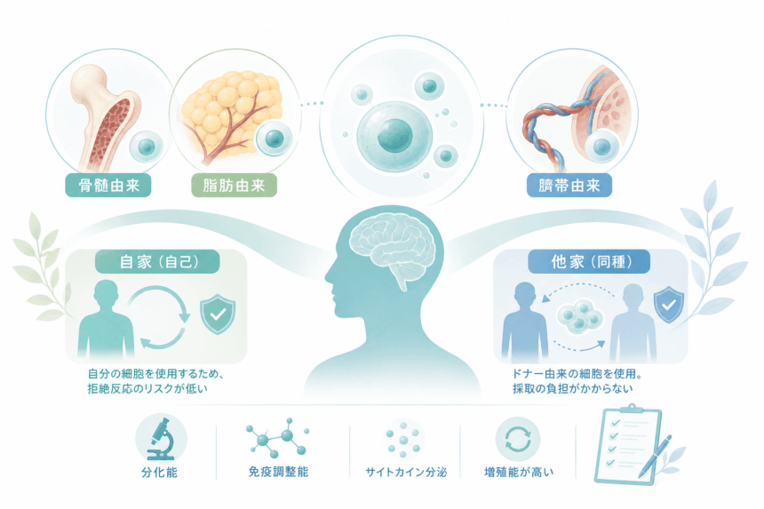幹細胞治療の種類と骨髄由来・脂肪由来・臍帯由来の比較